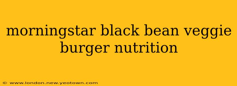 morningstar black bean veggie burger nutrition