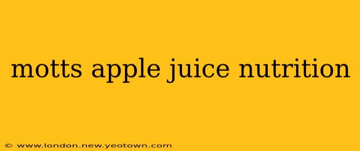 motts apple juice nutrition