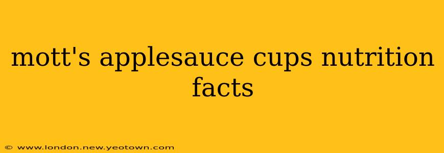 mott's applesauce cups nutrition facts