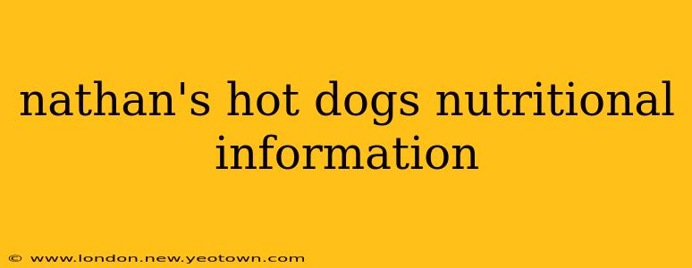 nathan's hot dogs nutritional information
