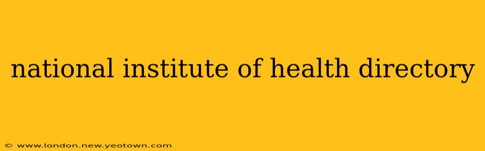 national institute of health directory