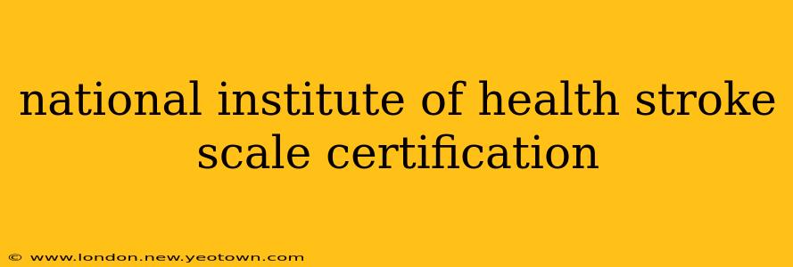 national institute of health stroke scale certification