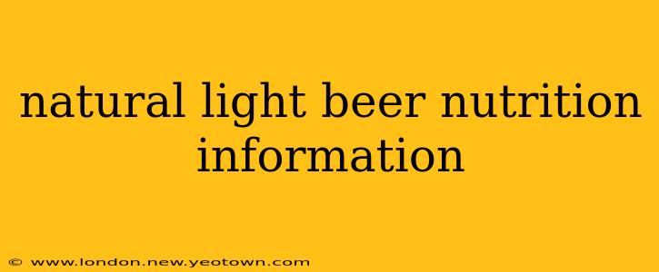 natural light beer nutrition information