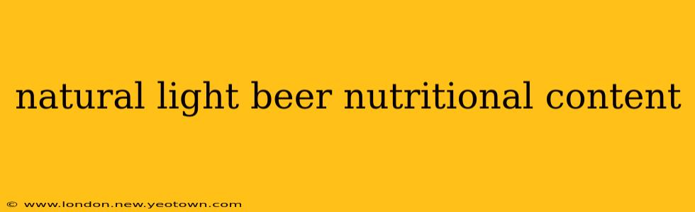natural light beer nutritional content