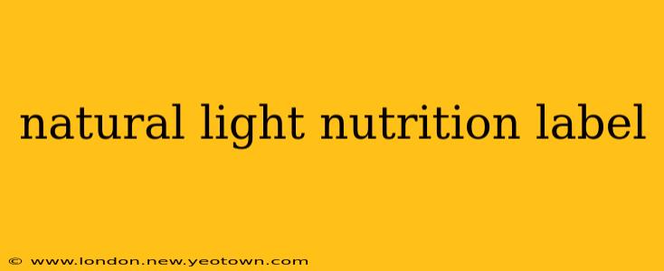 natural light nutrition label