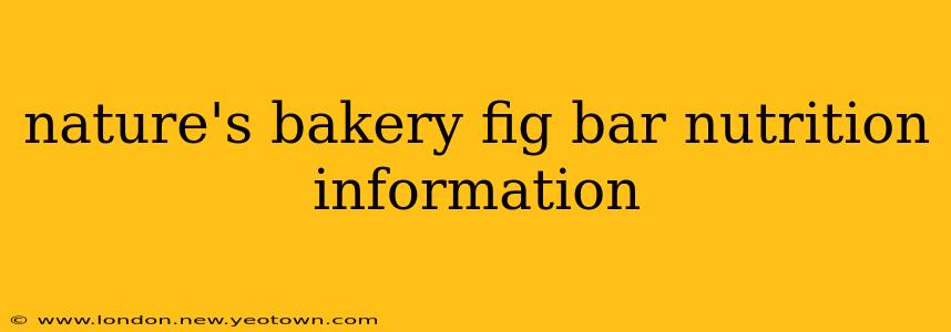 nature's bakery fig bar nutrition information