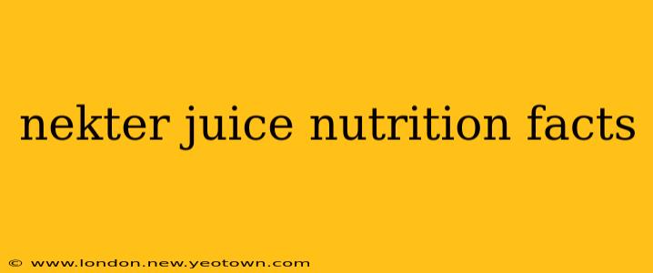 nekter juice nutrition facts