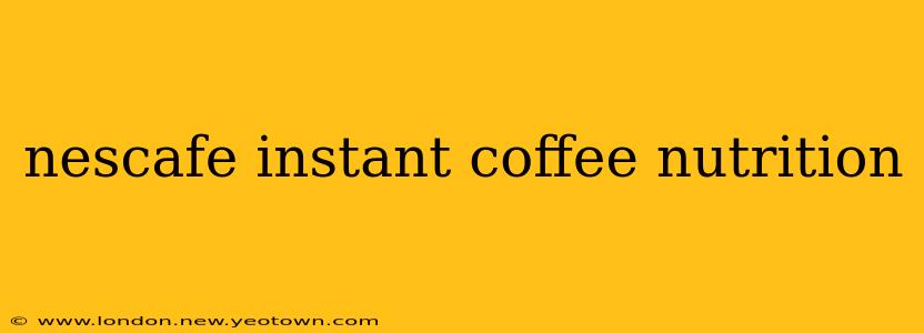 nescafe instant coffee nutrition
