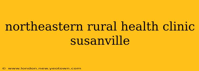 northeastern rural health clinic susanville