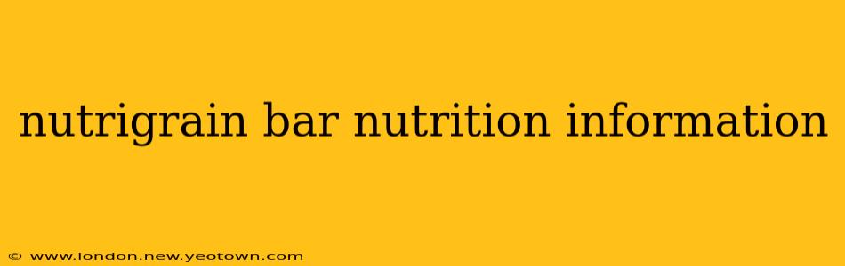 nutrigrain bar nutrition information