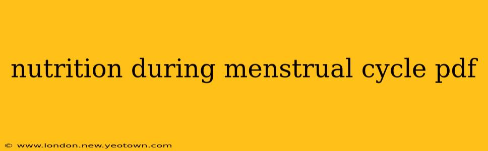 nutrition during menstrual cycle pdf