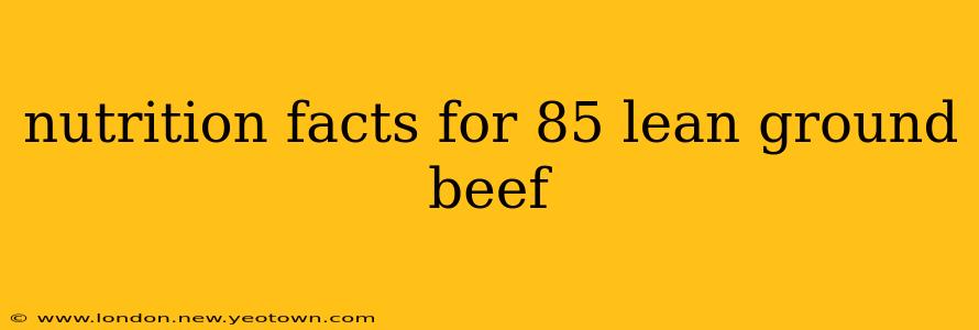 nutrition facts for 85 lean ground beef