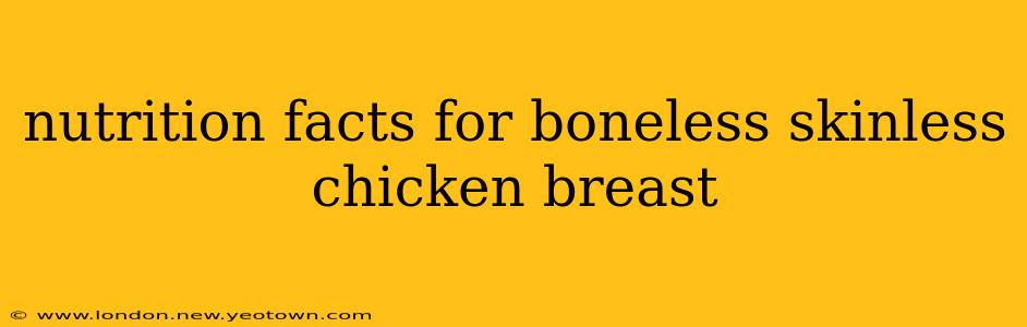 nutrition facts for boneless skinless chicken breast