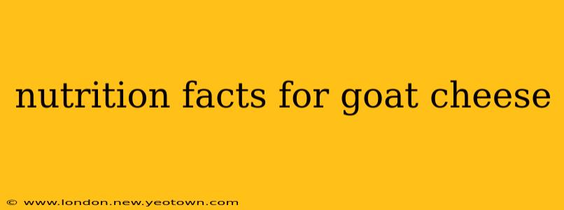 nutrition facts for goat cheese