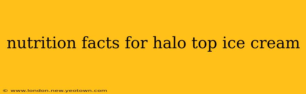 nutrition facts for halo top ice cream