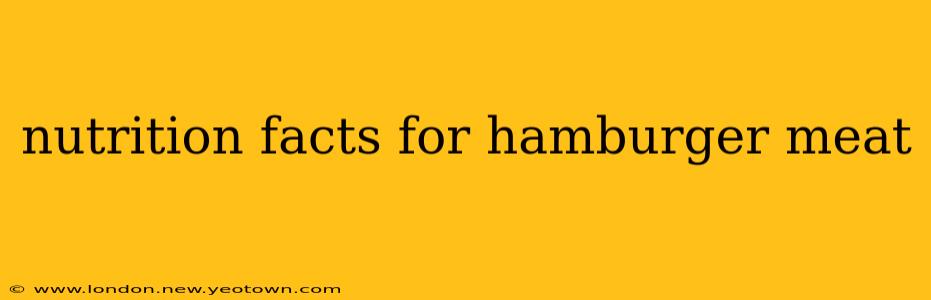 nutrition facts for hamburger meat