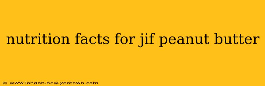 nutrition facts for jif peanut butter