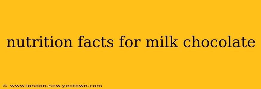 nutrition facts for milk chocolate