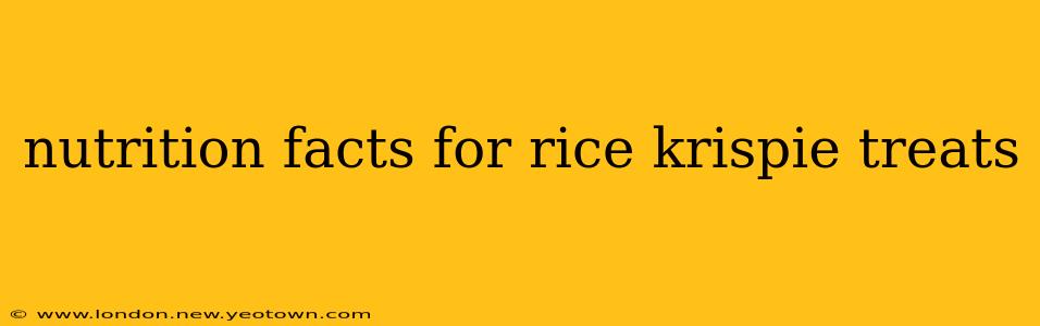nutrition facts for rice krispie treats