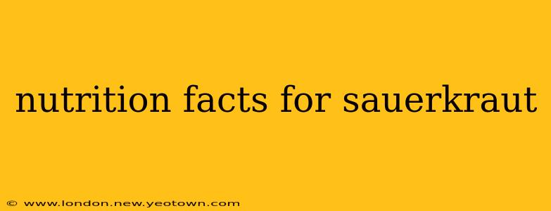 nutrition facts for sauerkraut