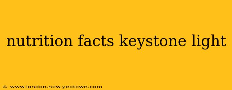nutrition facts keystone light