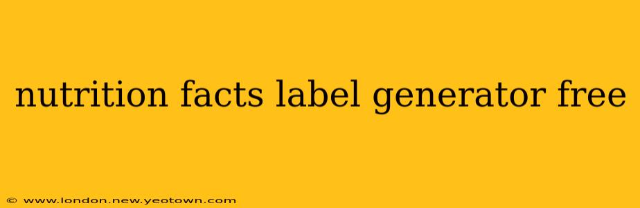 nutrition facts label generator free