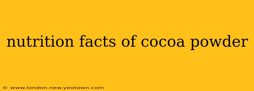 nutrition facts of cocoa powder
