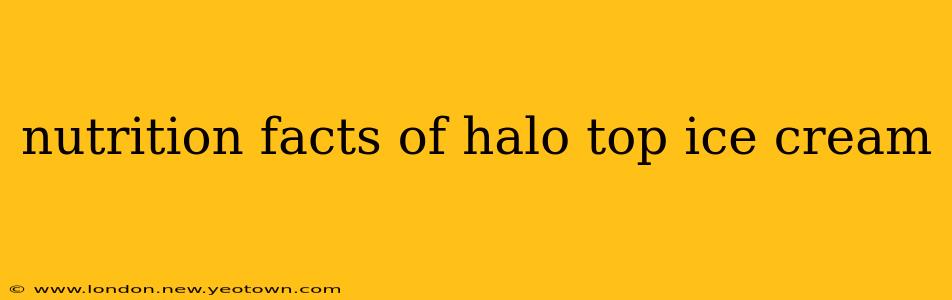 nutrition facts of halo top ice cream
