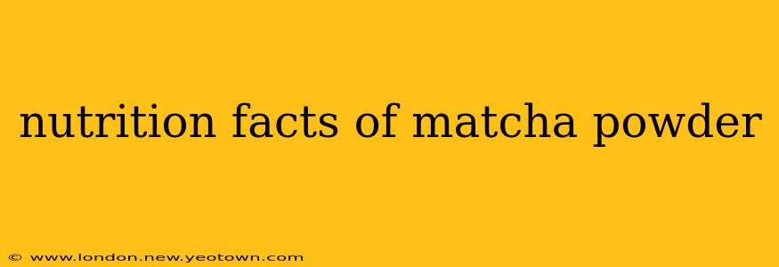 nutrition facts of matcha powder