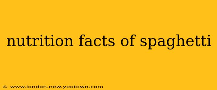 nutrition facts of spaghetti