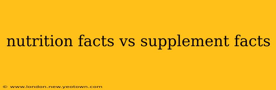 nutrition facts vs supplement facts