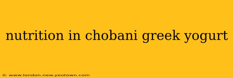 nutrition in chobani greek yogurt