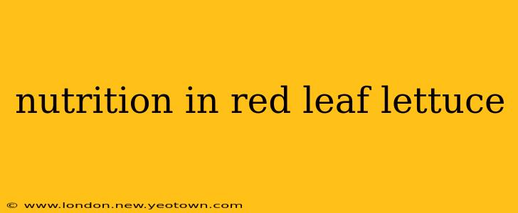 nutrition in red leaf lettuce