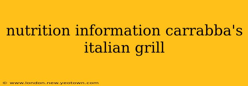 nutrition information carrabba's italian grill