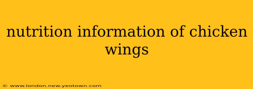 nutrition information of chicken wings