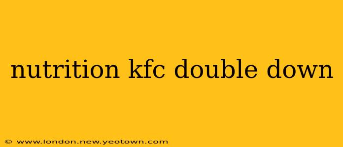 nutrition kfc double down