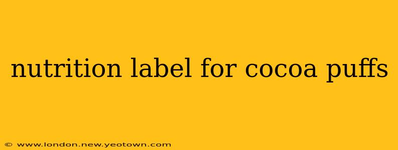 nutrition label for cocoa puffs