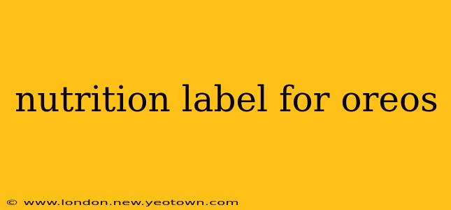 nutrition label for oreos
