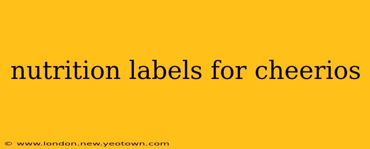 nutrition labels for cheerios