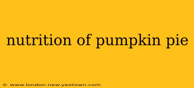 nutrition of pumpkin pie