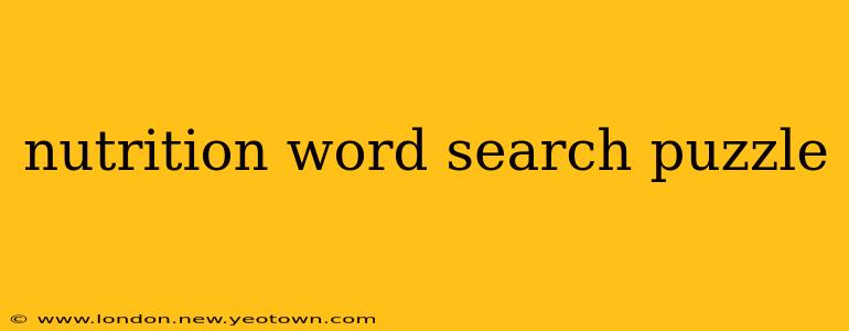 nutrition word search puzzle