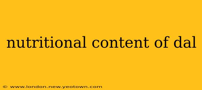 nutritional content of dal