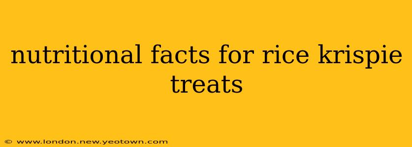 nutritional facts for rice krispie treats