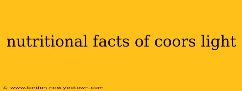 nutritional facts of coors light