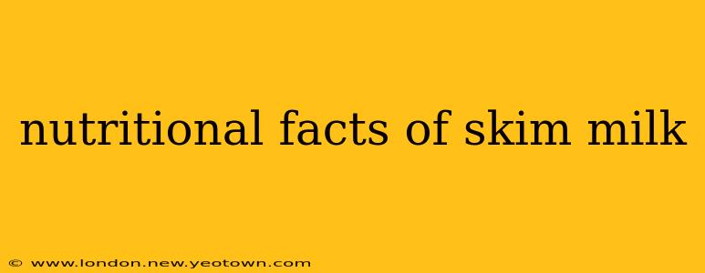 nutritional facts of skim milk