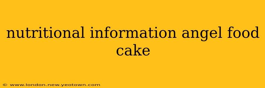 nutritional information angel food cake