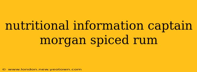 nutritional information captain morgan spiced rum