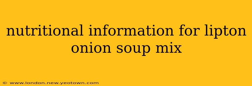 nutritional information for lipton onion soup mix