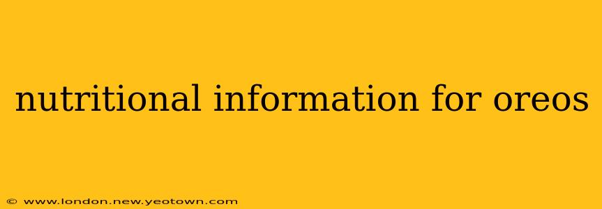 nutritional information for oreos