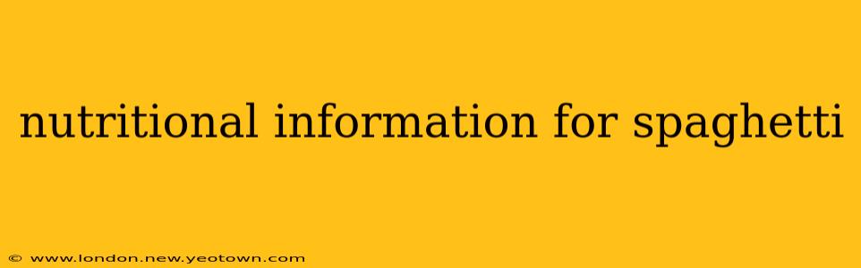 nutritional information for spaghetti